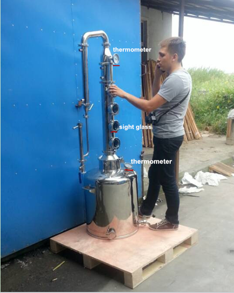 stainless steel distillation column/column distillation ethanol/distillation column for sale