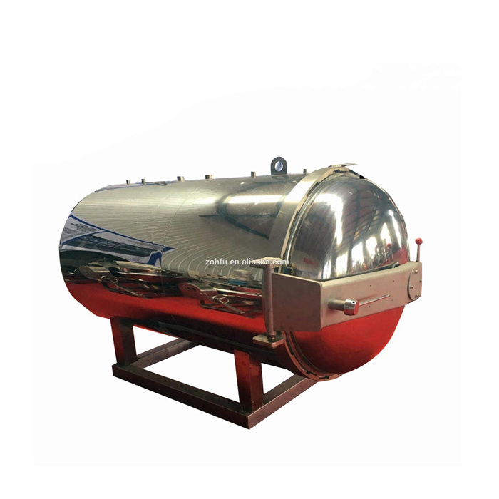 Industrial Water showering food retort/Horizontal autoclave rotary sterilizer pot/canned food retort