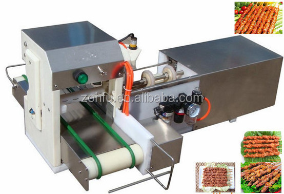 BBQ High Speed Electric Home Use Restaurant Wooden Iron Stick Chicken Pork Beef Egg Meat Skewers Making Machine