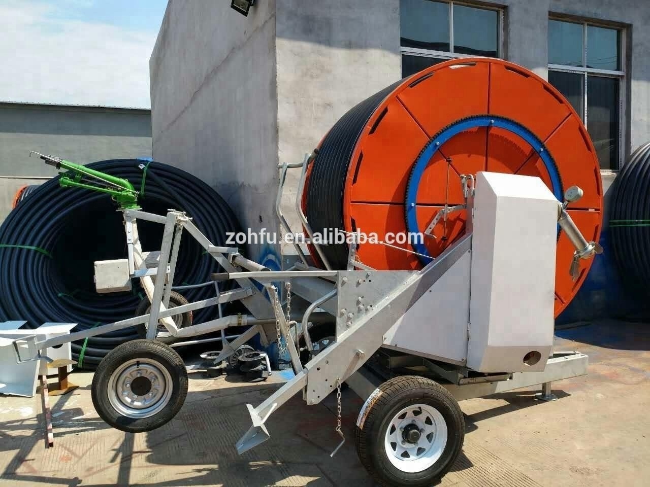 hose reel irrigation machine with travelling big rain gun/sprinkler irrigation for sale