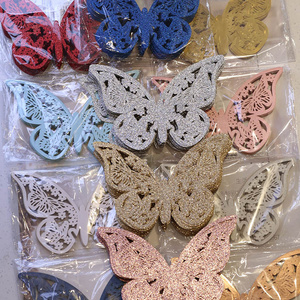 Butterflies Wedding EventDdecorative Luxury glitter Paper Craft Laser Cut Glitter Butterfly Luxury Party Supplies