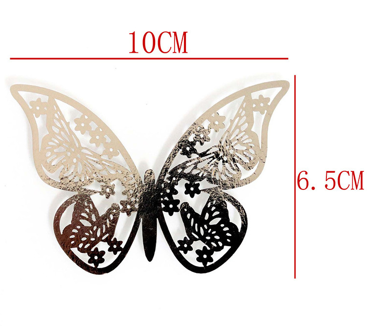 12pcs Bag Butterfly Decorations Art Paper 3d Butterfly Cut Outs Cake Topper Hanging Wine Glass Wall Decor Magic Butterfly