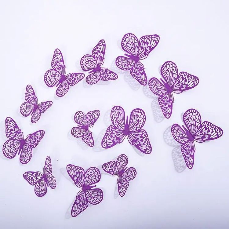 Hollow butterfly 3D hollow metal butterfly wall decoration home living room three-dimensional butterfly decoration