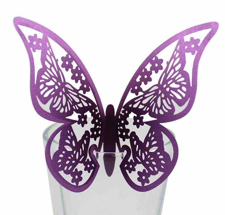 12pcs Bag Butterfly Decorations Art Paper 3d Butterfly Cut Outs Cake Topper Hanging Wine Glass Wall Decor Magic Butterfly