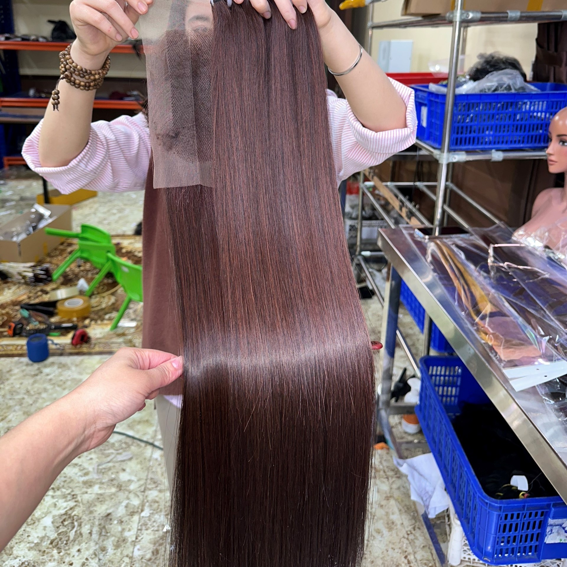 Wholesale Human Hair Products Raw Vietnamese Hair Weft Bundles With Closure Set Bone Straight Silky Smooth Hair Vendor