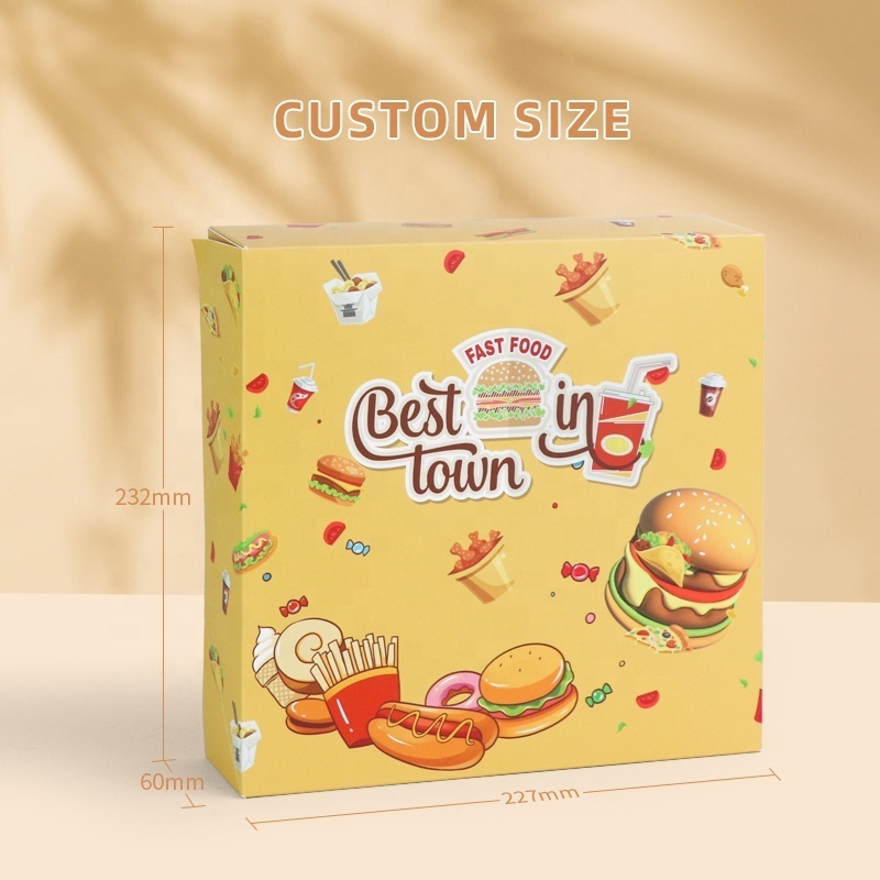 Custom Fried Chicken Carton Take Away Food Grade Korean Hot Dog To Go French Burger Fast Food Paper Fried Chicken Pizza Box