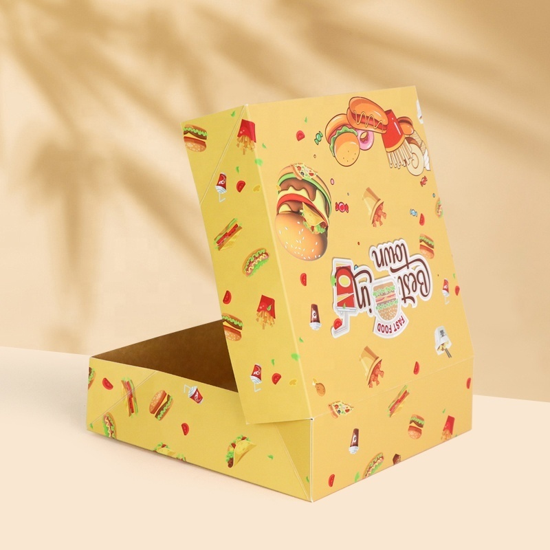 Custom Fried Chicken Carton Take Away Food Grade Korean Hot Dog To Go French Burger Fast Food Paper Fried Chicken Pizza Box