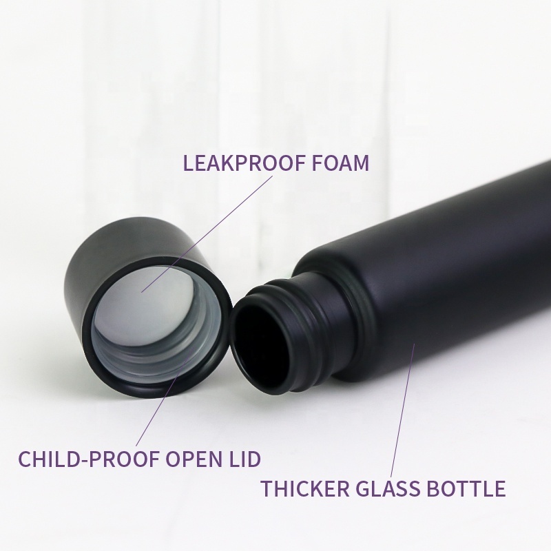 Glass Blunt Child Proof Child-resistant Glass vial Doob Container 1ml cart Tubes with Black or White Child Proof Cap