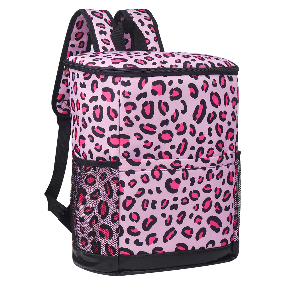 Oxford Cloth Cooler Bags Leopard Print Insulation Picnic Bag Outdoor Portable Picnic Pack Backpacks Drinks Food Refrigerated Bag