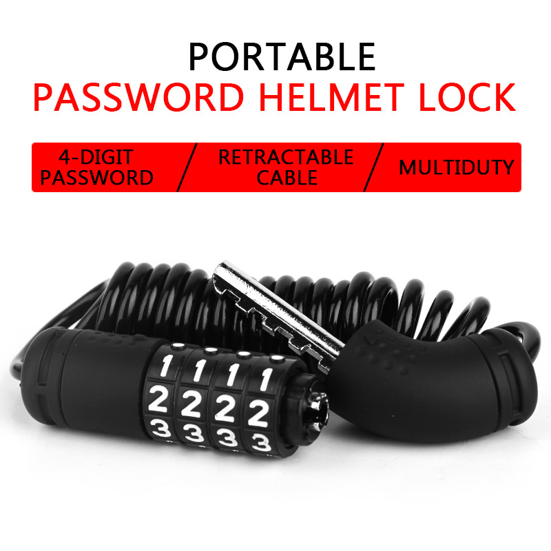 ZOL 84631 High Quality Security Anti - Theft Steel Cable Helmet Lock Extension Retractable Rustproof Steel Wire Lock