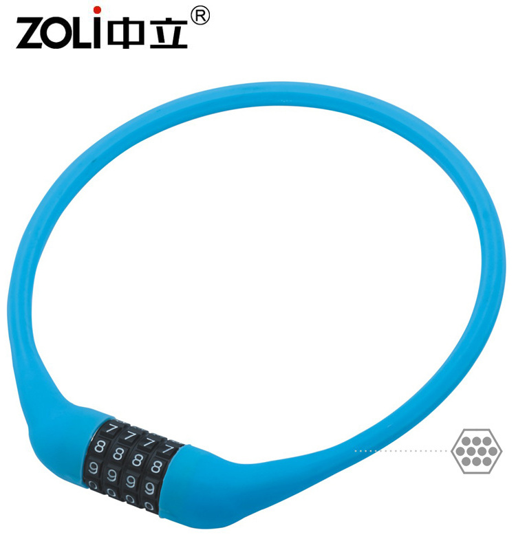 ZOLi Bicycle Security Silica Gel Bold Alloy Bike Lock Thin Cable Alloy Steel Keyless Door Lock Motorcycle Locks