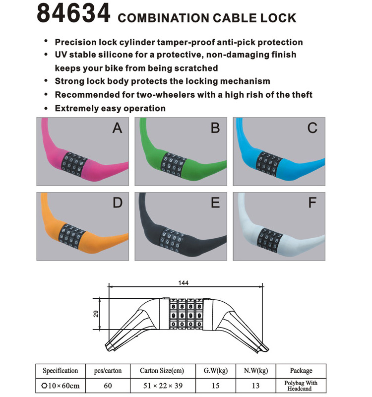 ZOLi Bicycle Security Silica Gel Bold Alloy Bike Lock Thin Cable Alloy Steel Keyless Door Lock Motorcycle Locks