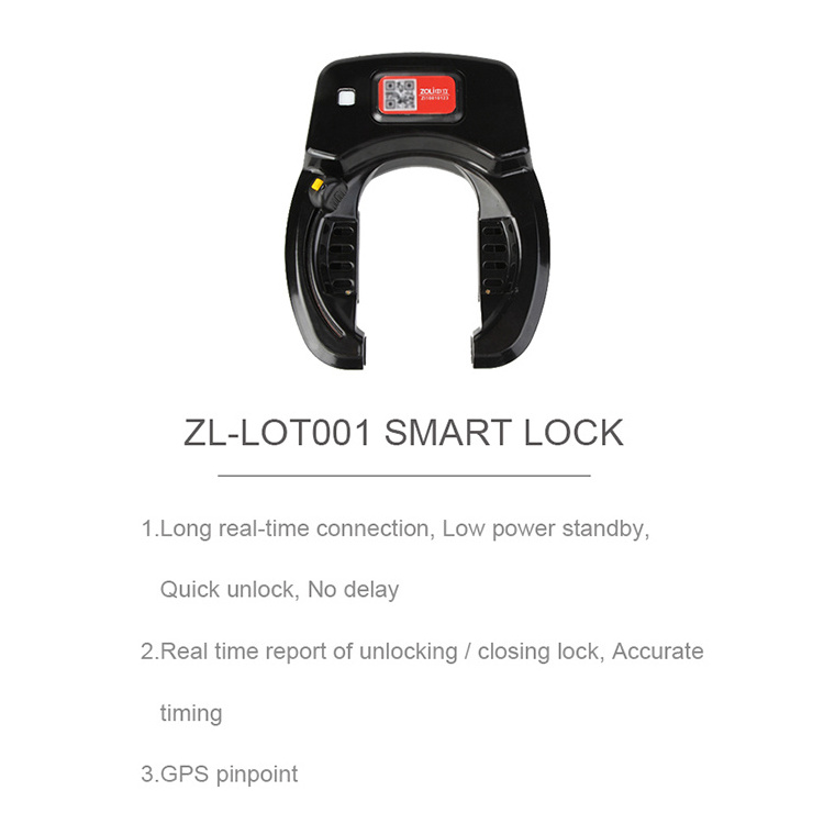 ZOLi Smart Lock Intelligent QR Code Bicycle GPS Alarm Bike Lock With GPRS Control App scooter