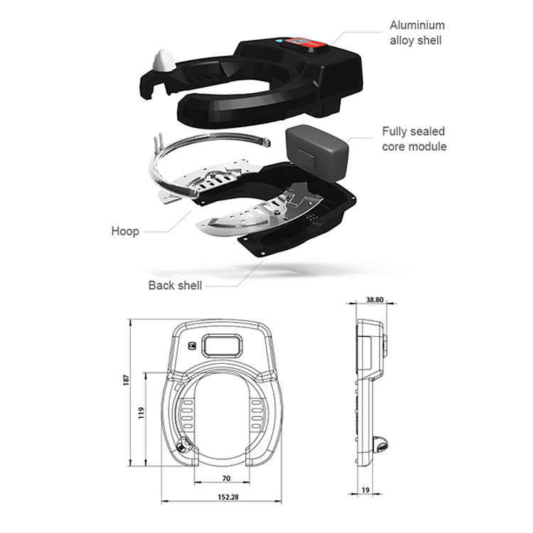 ZOLi Smart Lock Intelligent QR Code Bicycle GPS Alarm Bike Lock With GPRS Control App scooter