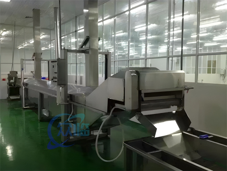 Seafood processing factory continuous shrimp steaming machine steaming fish