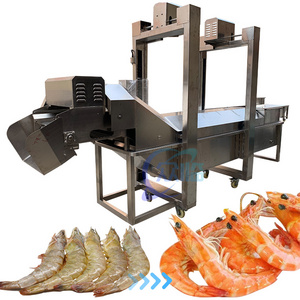 Seafood processing factory continuous shrimp steaming machine steaming fish