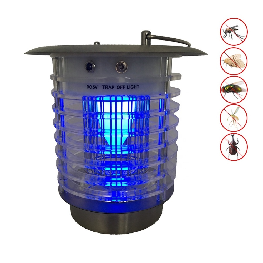 Outdoor Camping Solar Mosquito Zapper Waterproof Insect Repellent Lantern Outdoor Hanging Pest Trap  for Indoor &Garden