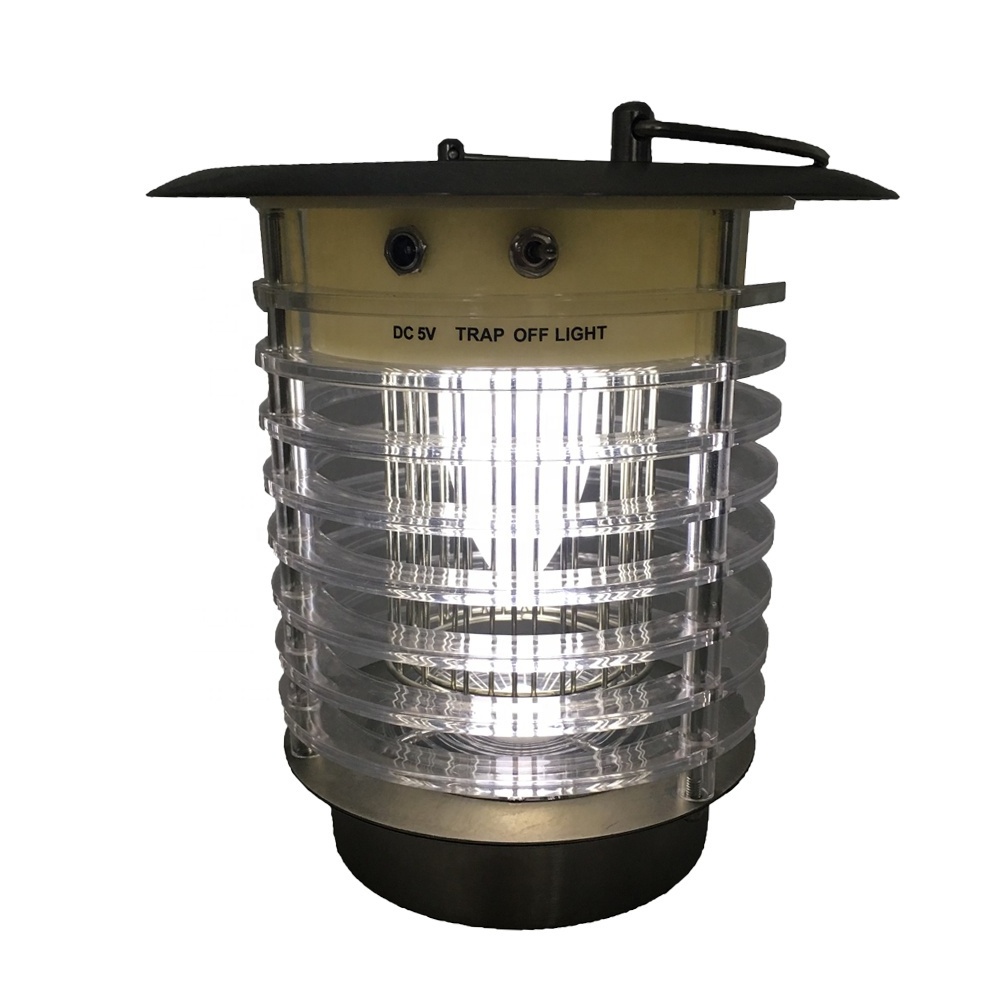 Outdoor Camping Solar Mosquito Zapper Waterproof Insect Repellent Lantern Outdoor Hanging Pest Trap  for Indoor &Garden