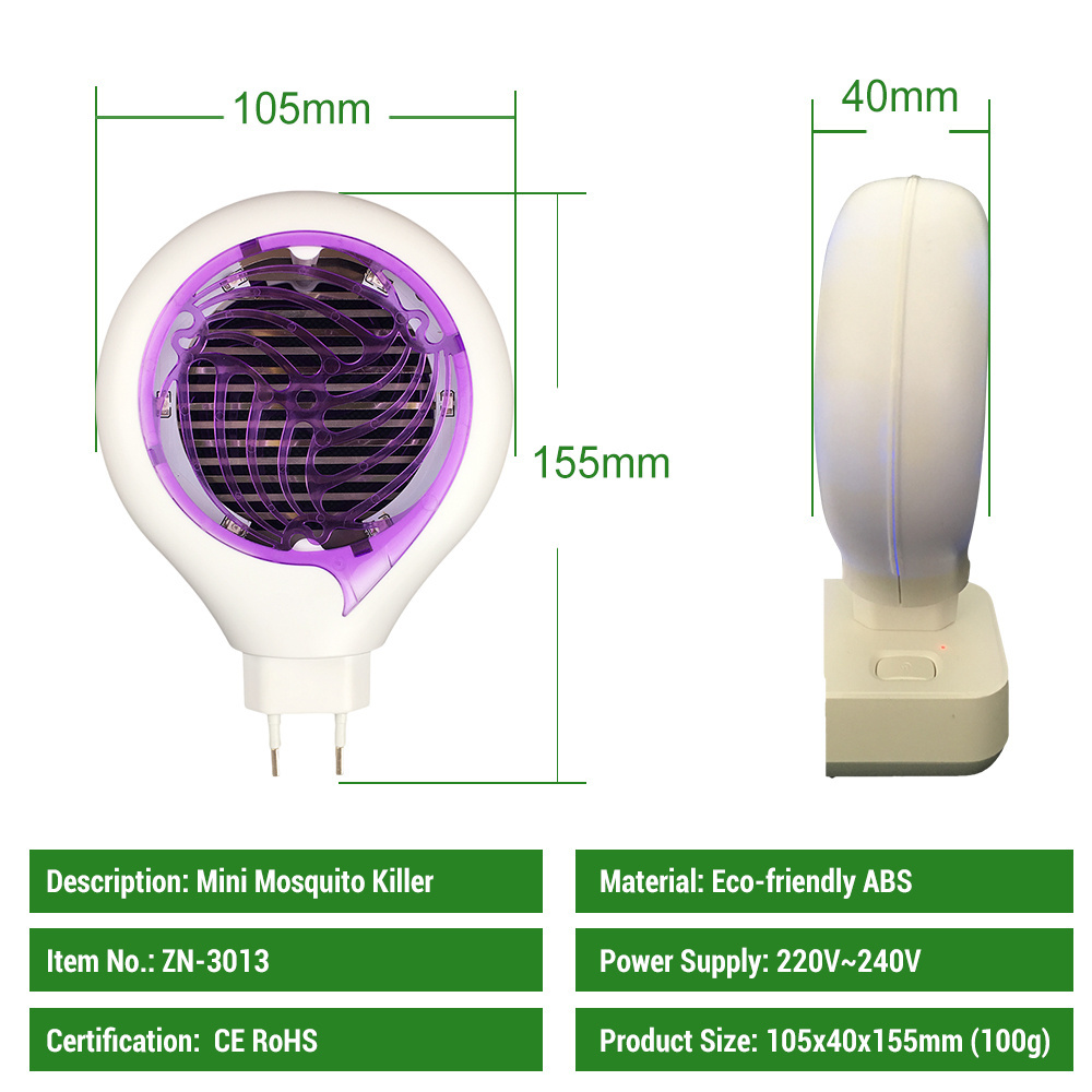 New Arrival Portable Indoor Electric UV Light Flies Trap with Rotational Plug CE RoHS EMC