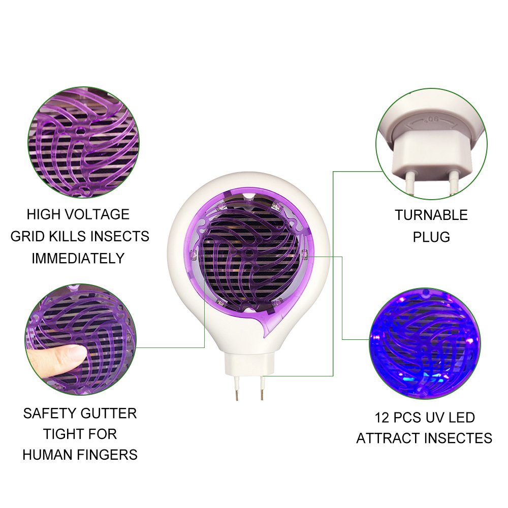 New Arrival Portable Indoor Electric UV Light Flies Trap with Rotational Plug CE RoHS EMC