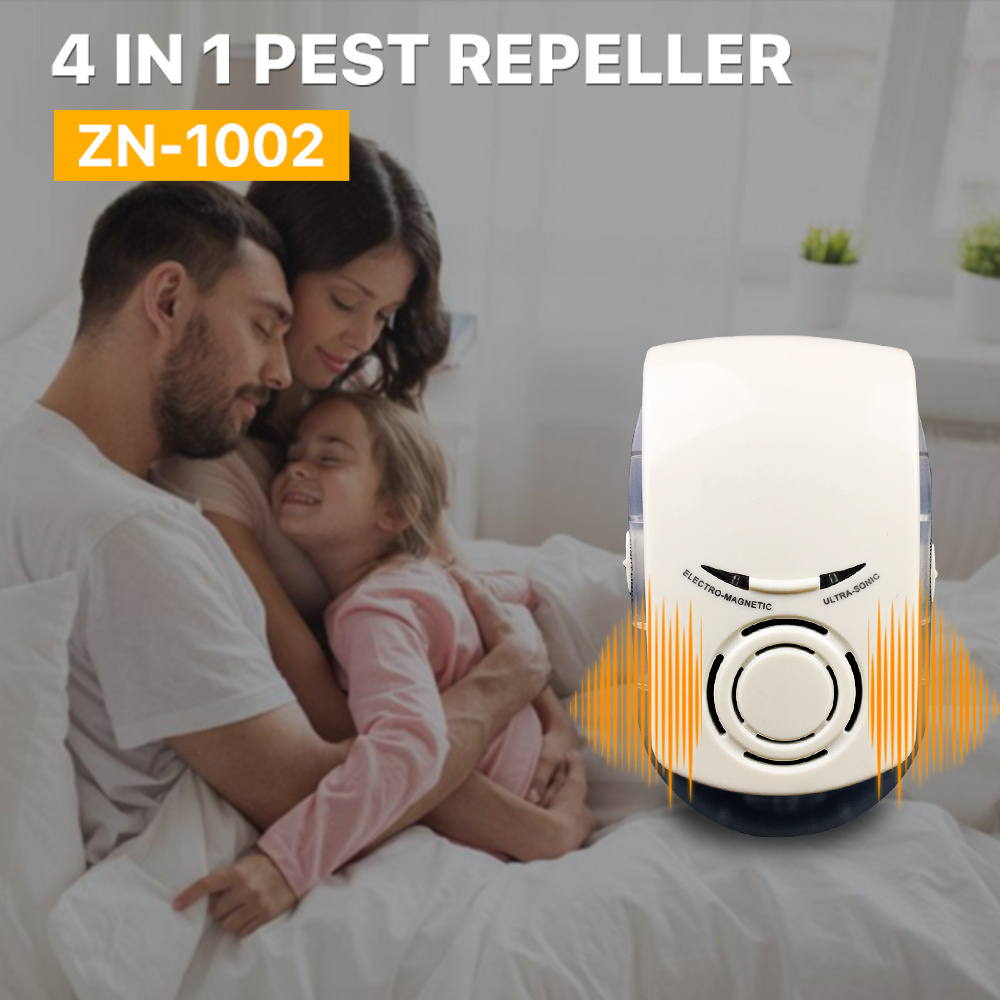 CE RoHS Indoor Multifunctional Electric Electromagnetic Ultrasonic Pest Repellant with Night Light