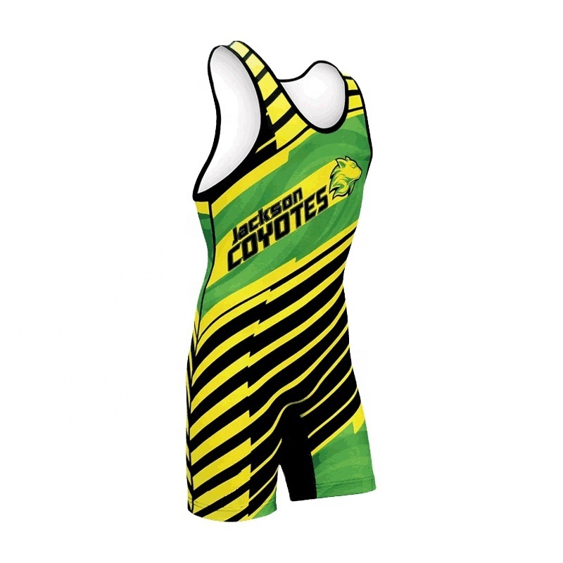 Yellow Cool Cheap Puerto Rico Wrestling Singlets