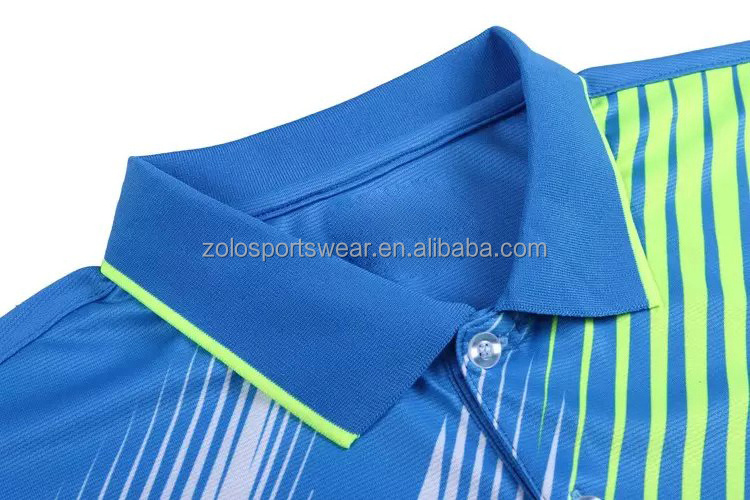 Custom mens sublimation yellow and blue polo shirts