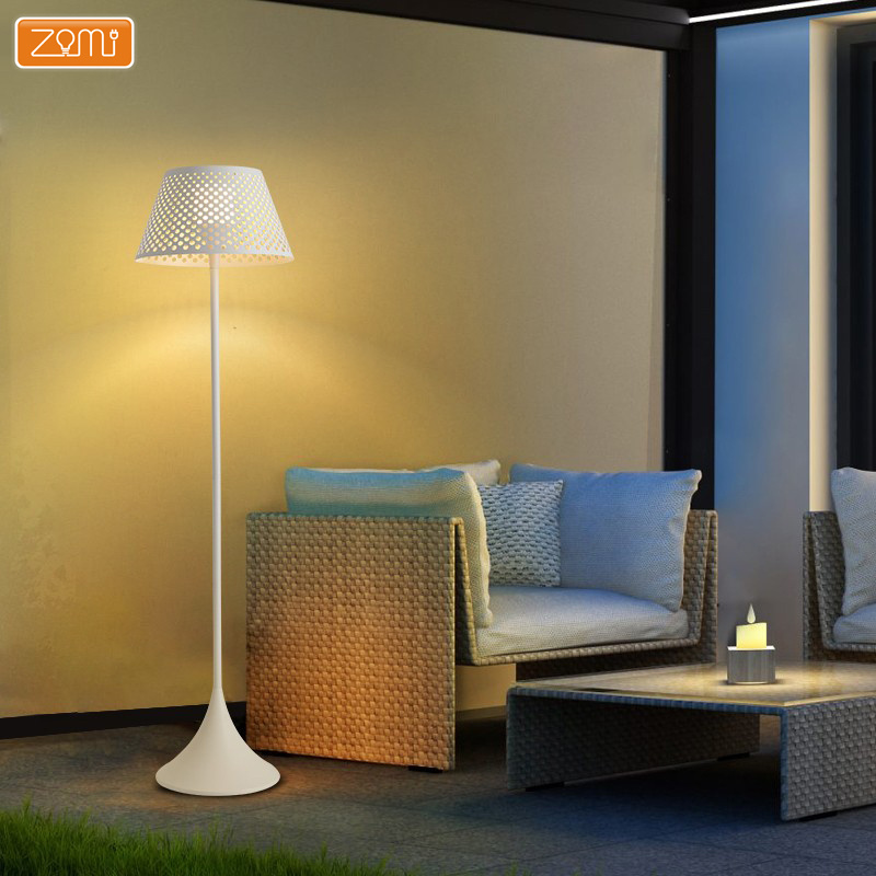 Industrial style Standing Stainless steel Floor Lamp LED  floor light Solar Perforated floor table lamp