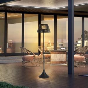 Industrial style Standing Stainless steel Floor Lamp LED  floor light Solar Perforated floor table lamp