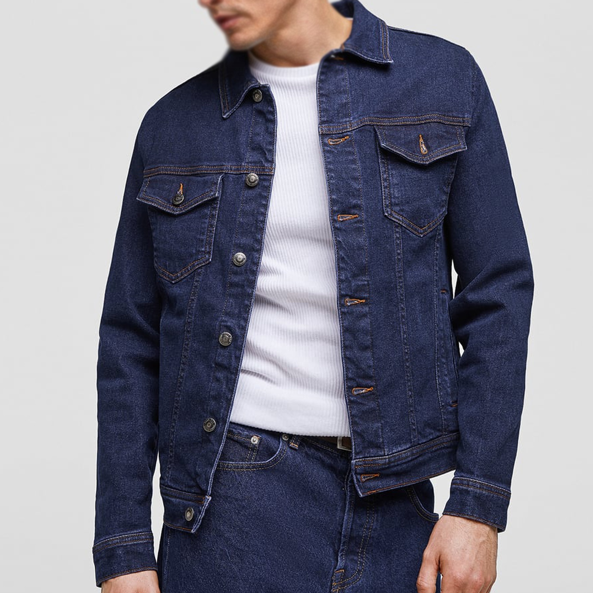 High Quality Oversized Jean Outwear Fashion Casual Apparel Jeans Denim Jackets   Mens Clothing Plain Dyed Denim Jeans Jackets