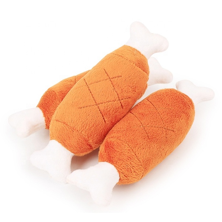 High Quality Plush Squeaky Chew Drumstick Pet Dog Toy Wholesale