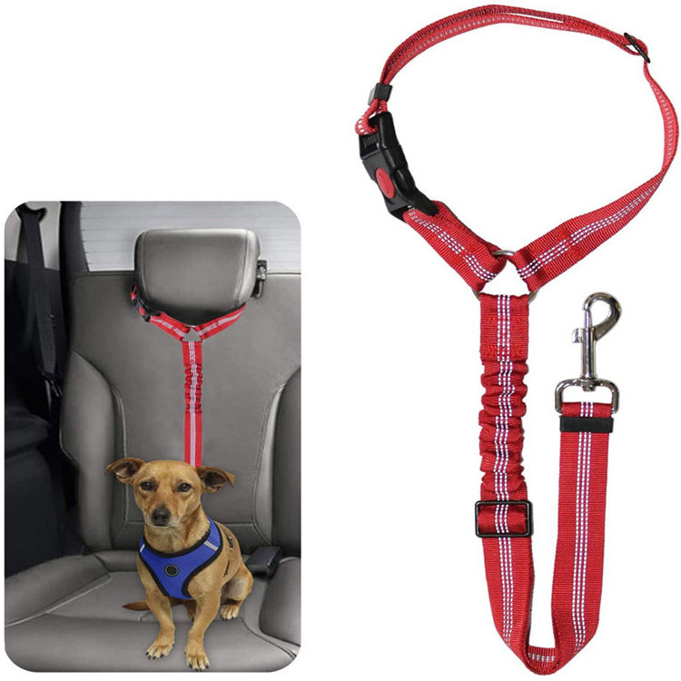 Wholesale Reflective Adjustable Multi-colors Nylon Safety Seat Belts for Dogs Headrest Dog Leash Car Seat Belt Dog Car Leash