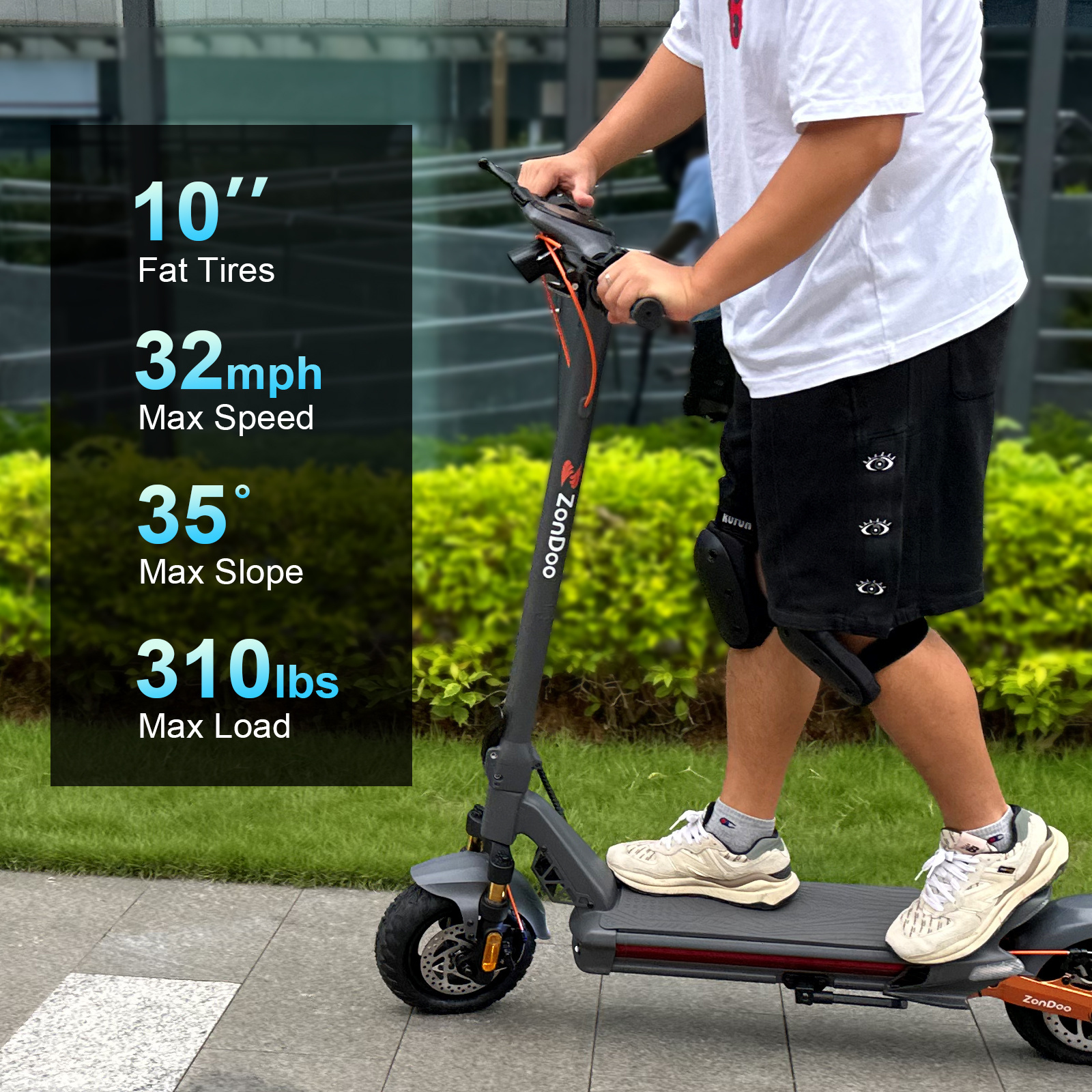 ZonDoo ZU10 PRO 48V 1200W Electric Scooter Adults,Up to 32MPH 40Miles Range, 10