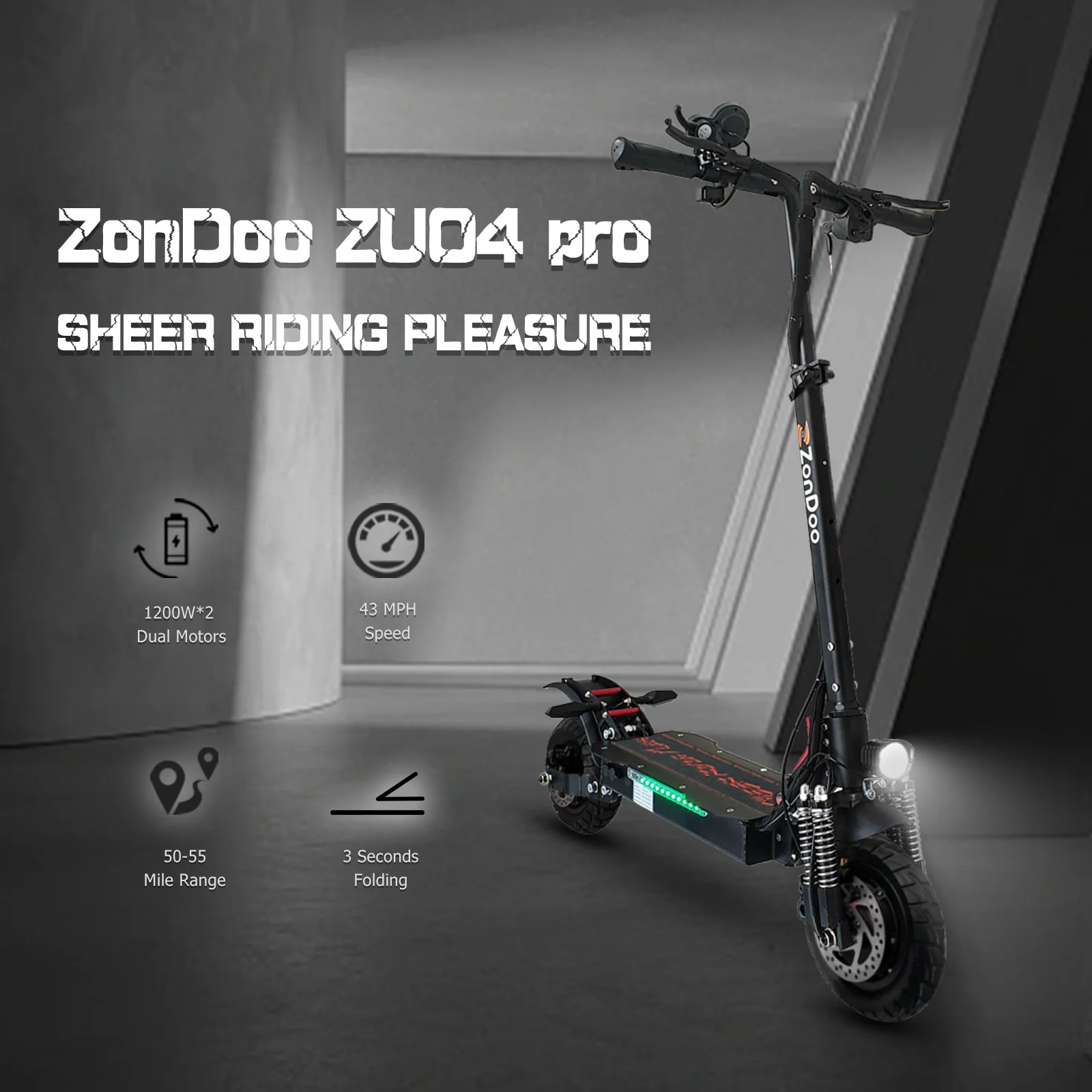 high speed electric scooter off road 2400w dual motor ZonDoo hot sales ZU04 PRO electric motorcycle EU stock