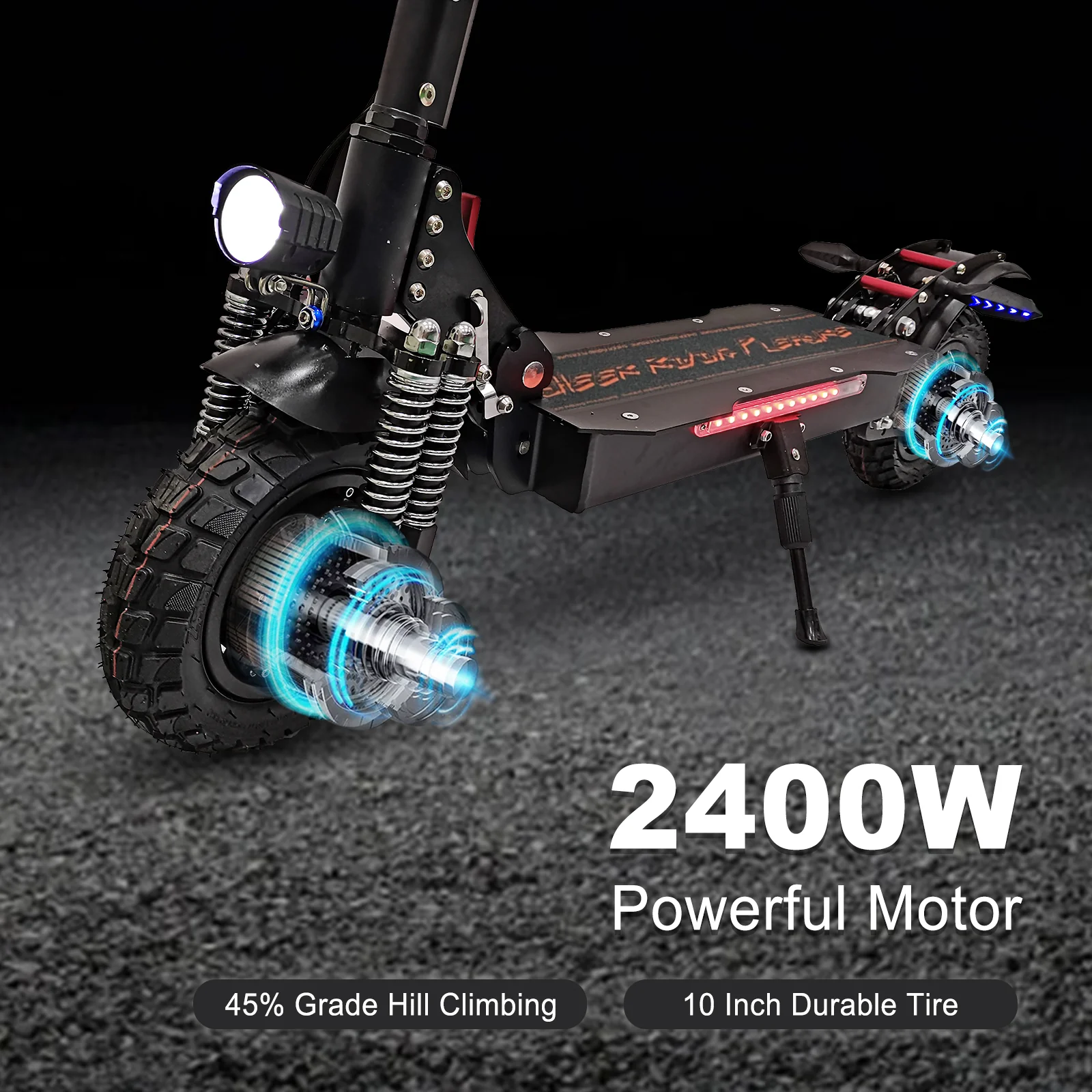 ZonDoo ZU04 Pro electric scooter with seat 10 inch 52V 2400W dual motors powerful fast speed offroad escooter for adults