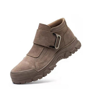 SAFENDER New Arrival Men Suede Leather Steel Toe Shoes Lightweight Work Safety Shoes