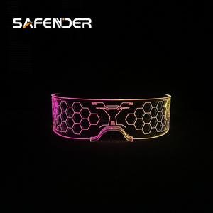 SAFENDER    Bar Party DJ Hot Props Eyewear Shade Luminous LED Neon EL Wire Glasses Flashing Blink Sunglasses glasses