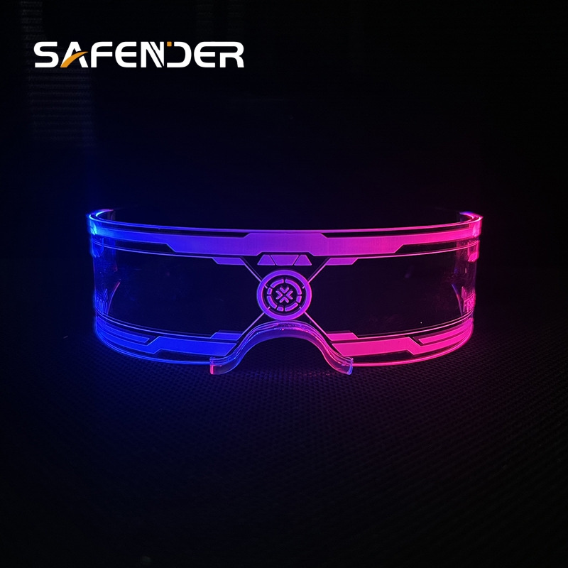 SAFENDER    Bar Party DJ Hot Props Eyewear Shade Luminous LED Neon EL Wire Glasses Flashing Blink Sunglasses glasses