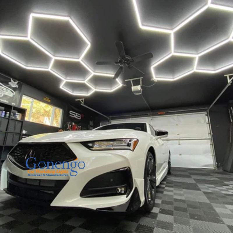 best selling Aluminum led workshop light High Lumen garage hexagon lighting high brightness detailing lamp