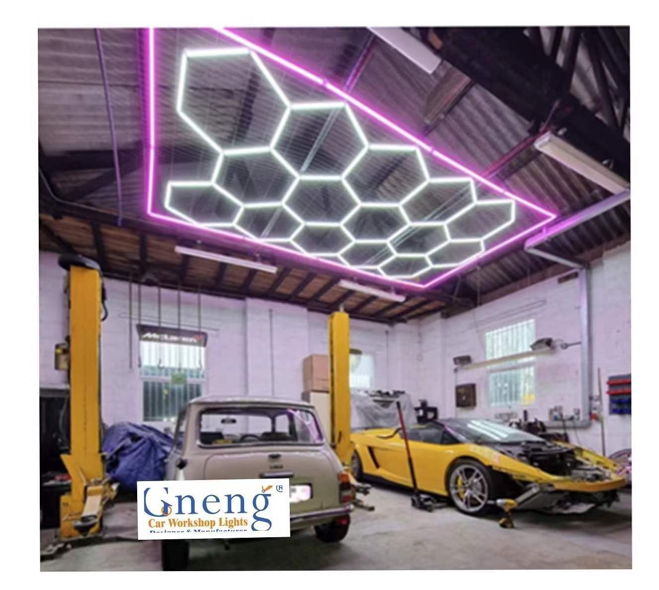 New Design ZT1028 High Quality One Stop Connection Hexagon Garage Light LED Hexagonal Light