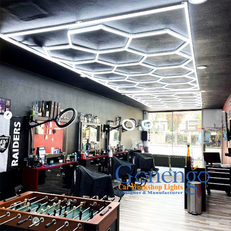 ZTC202 Best Auto Detailing Suppliers Shop Home Garage Commercial System Hex LED Barber Light