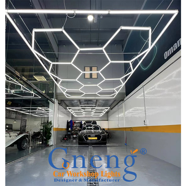 New Design High Quality 6500k detailing lights hex light garage Wholesale hexagon led light