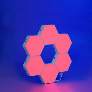 Desk Accessories Gaming Rgb Change Colour Smart Hexagon Modular Touch Led Tile Lights