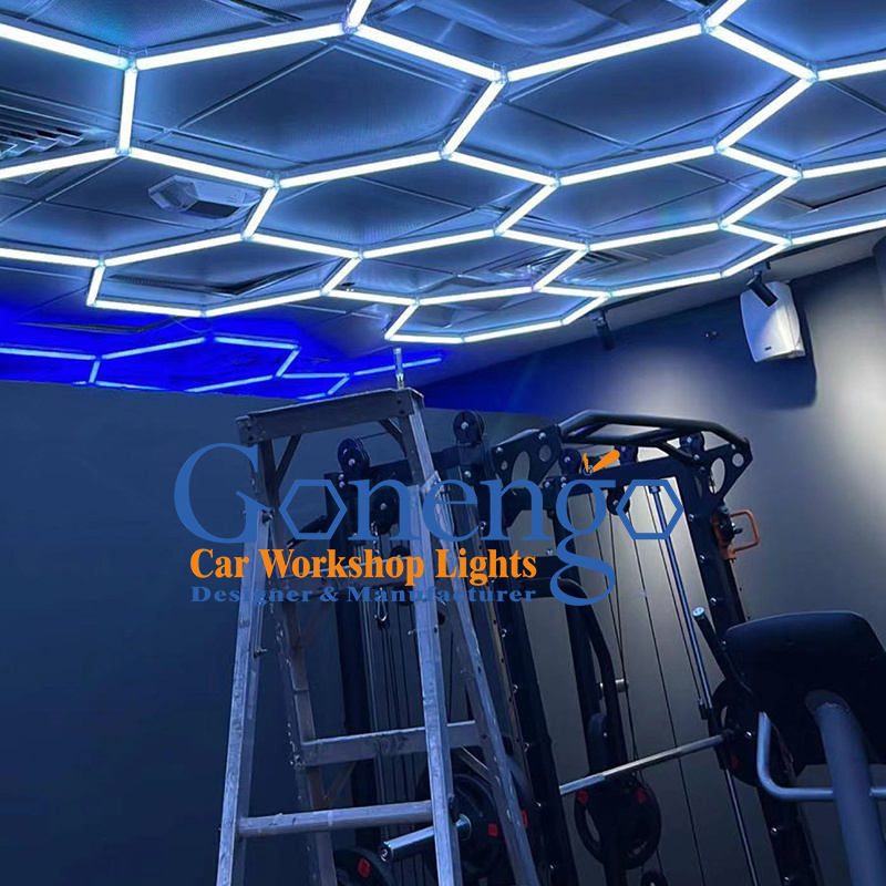 Modern Commercial Industrial Dance Room Office Barber Shop Led Comercial Light Hexagonal Gym Light