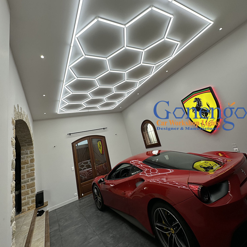 Factory Direct Sales Hexagon Detailing Light Supply Garage Led Light Ceiling Hex Garage Lights