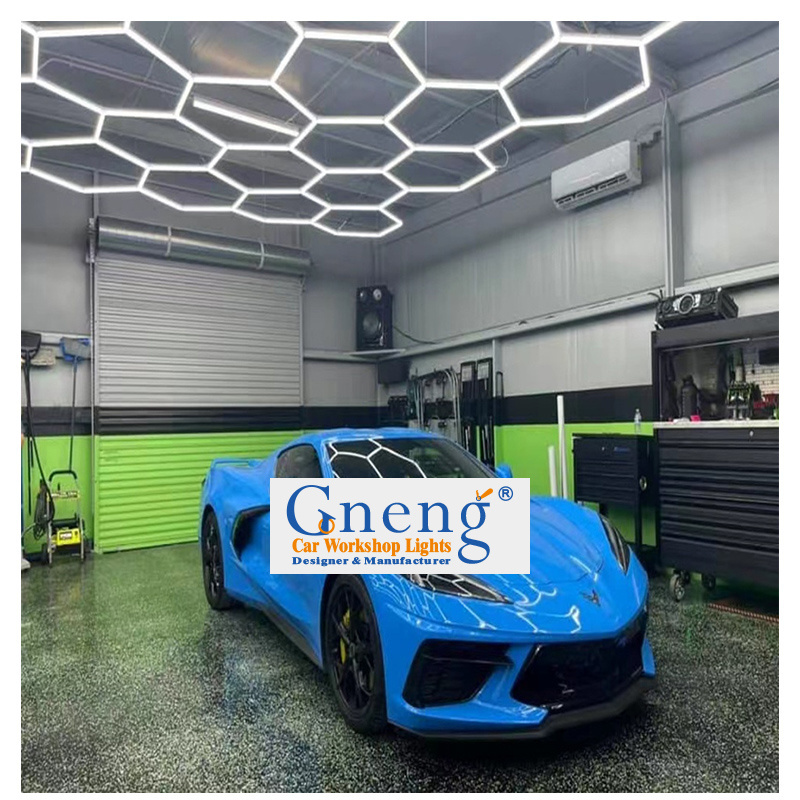 Car Wash Workshop Showroom Hexagon Detailing Auto Beauty Repair Garage Neon Light