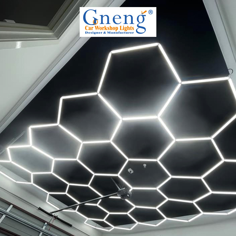 Energy Saving Diy Led Hexagon Honeycomb Car Workshop Garage Light Ceiling Panel