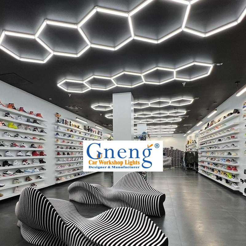 Anti-Glare Ceiling Light Hexagon Lighting Hive Design Honeycomb Lamp Barbershop Led Lights