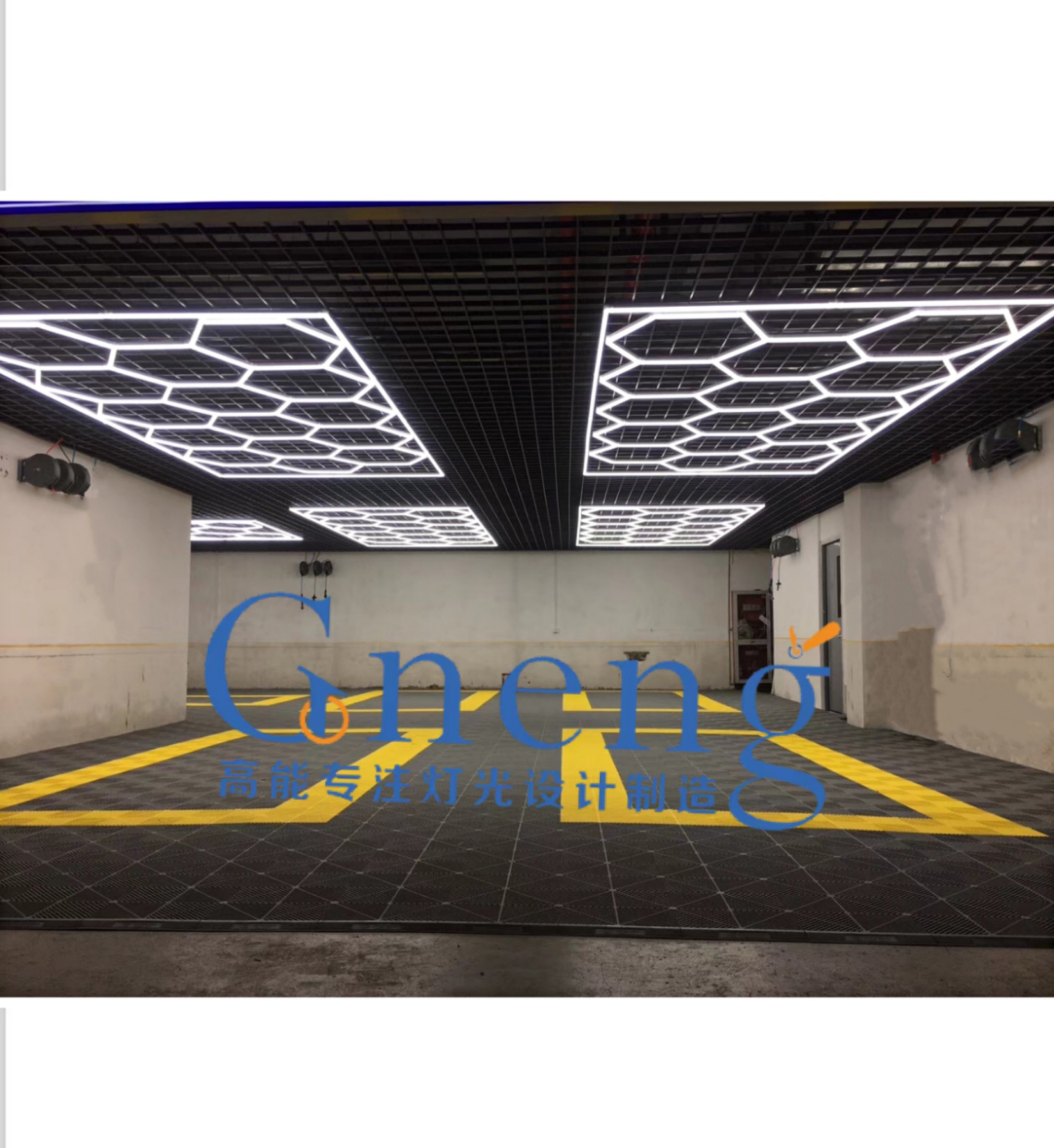 Gonengo Led Hexagonal Light Detailing Auto Car Body Repair LED Workshop Light Hexagonal Ceiling Light