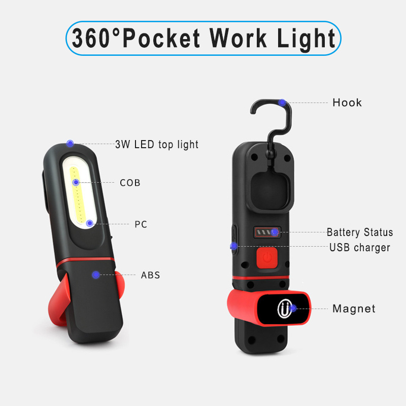 ZG/M1001 Hand Held USB Cable Working Light Car Detailing Inspection Lighting Flashlight for Car Polishing